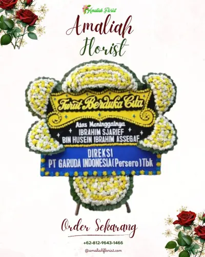 Papan Bunga Duka cipasang