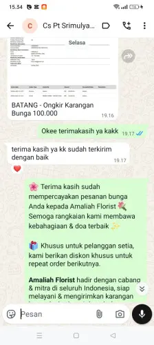 Testimonial Papan Bunga cipasang