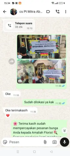 Testimonial Papan Bunga cipasang