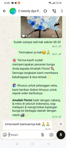 Testimonial Standing Flower cipasang