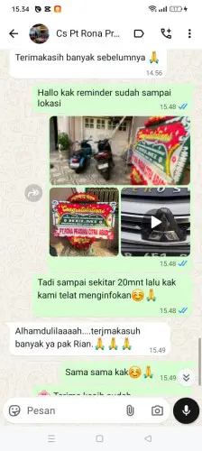 Testimonial Papan Bunga cipasang