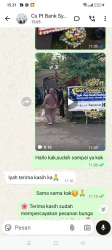Testimonial Papan Bunga cipasang