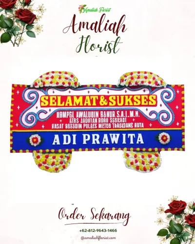 Karangan Bunga Ucapan Selamat cipasang